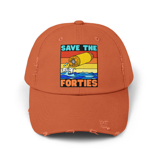 Save the Forties! Unisex Distressed Cap