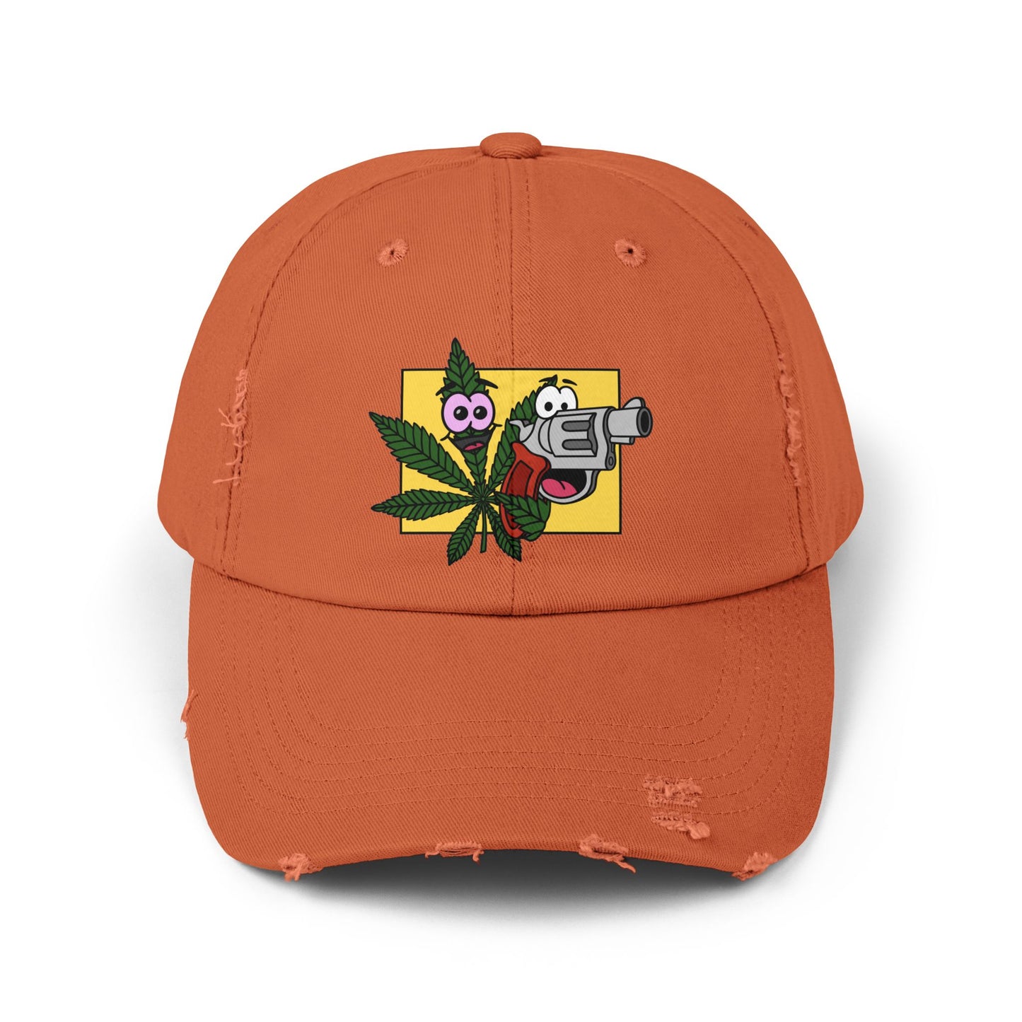 Weed & Guns! Unisex Distressed Cap