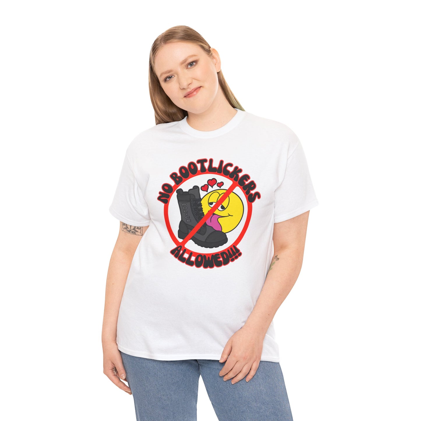 No Bootlickers Allowed! Unisex Heavy Cotton Tee