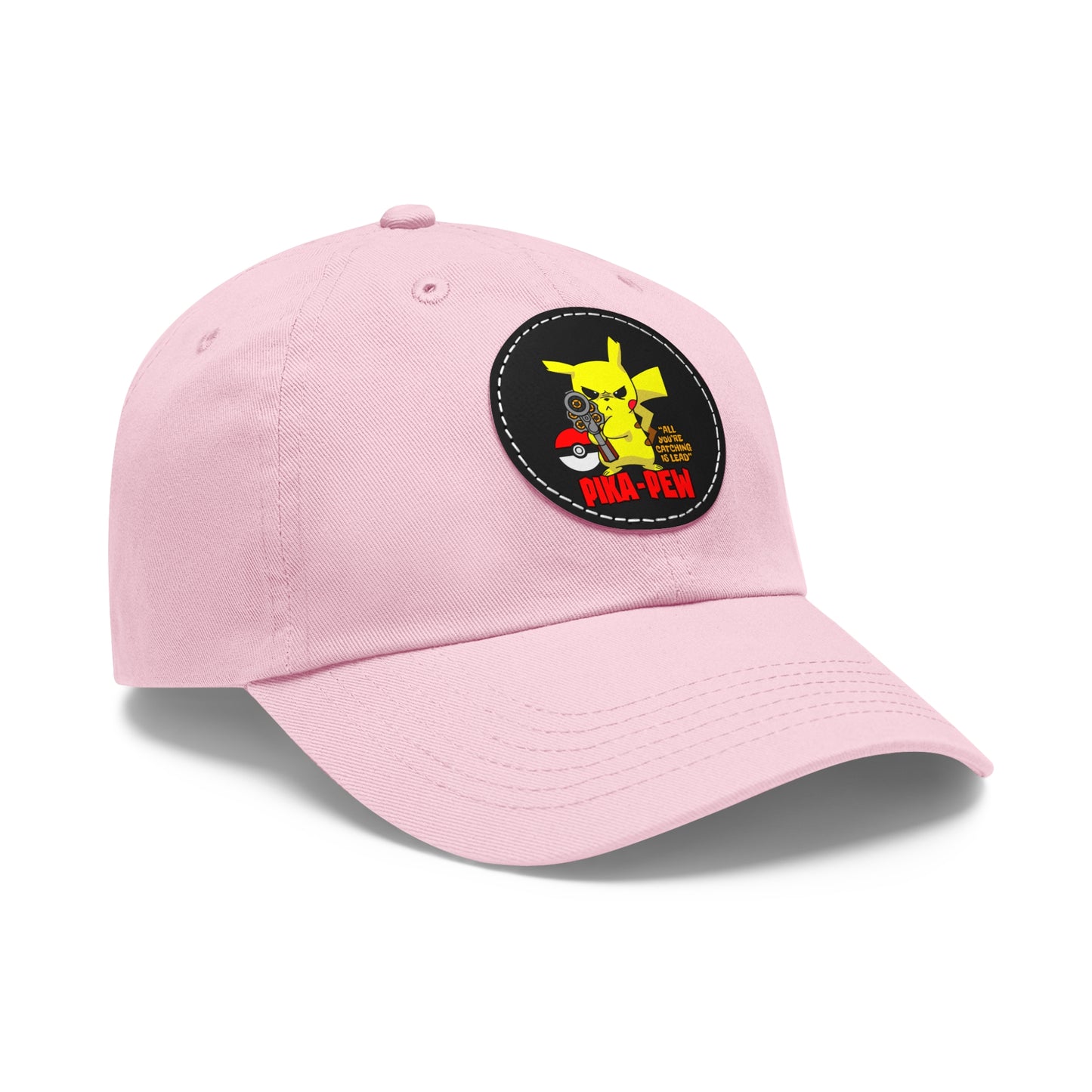 P-Pew Dad Hat with Leather Patch (Round)