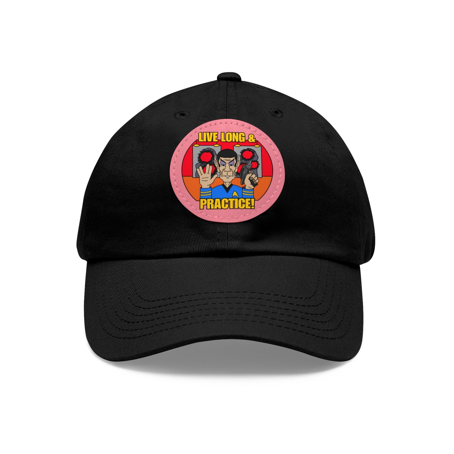 Live Long & Practice! Dad Hat with Leather Patch (Round)
