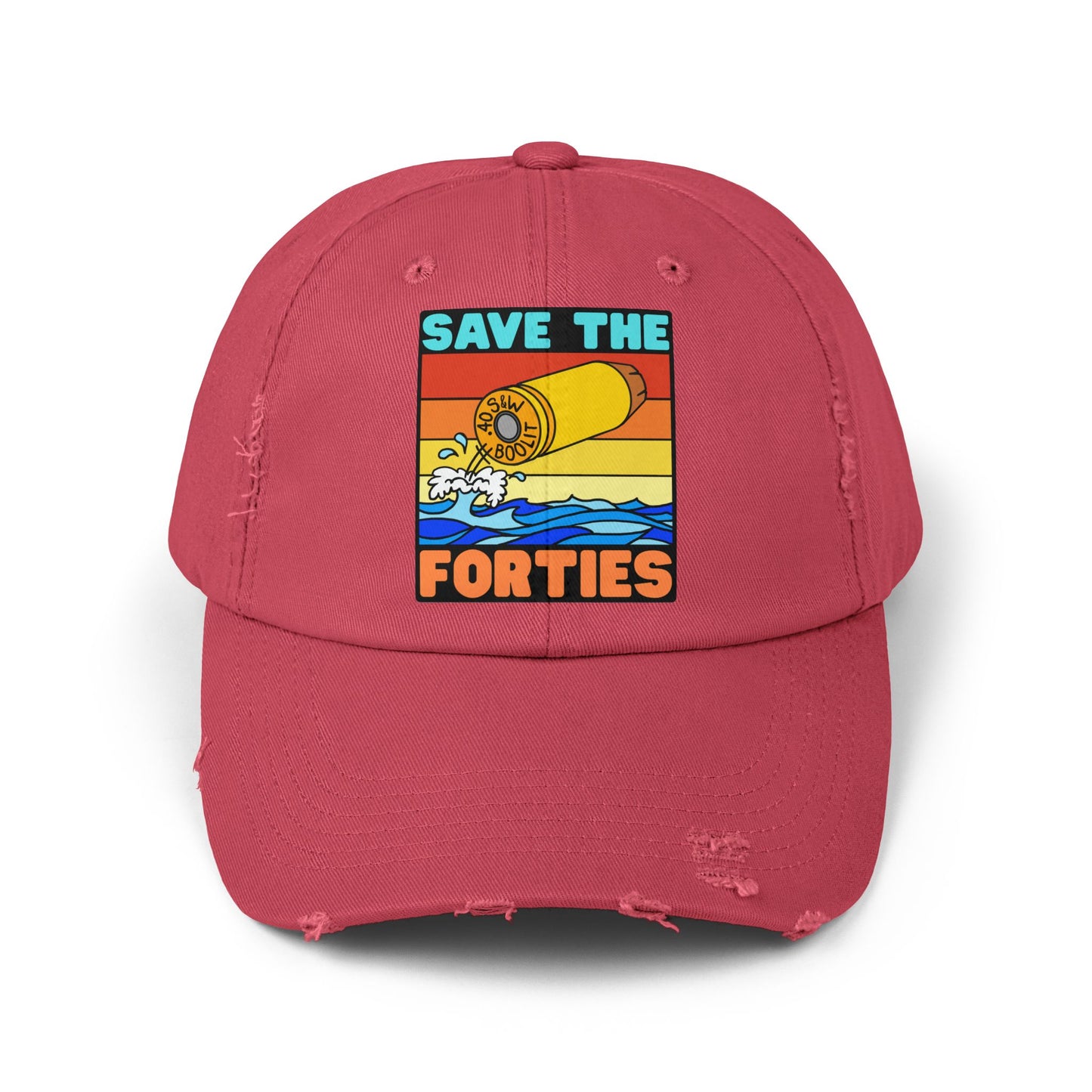 Save the Forties! Unisex Distressed Cap