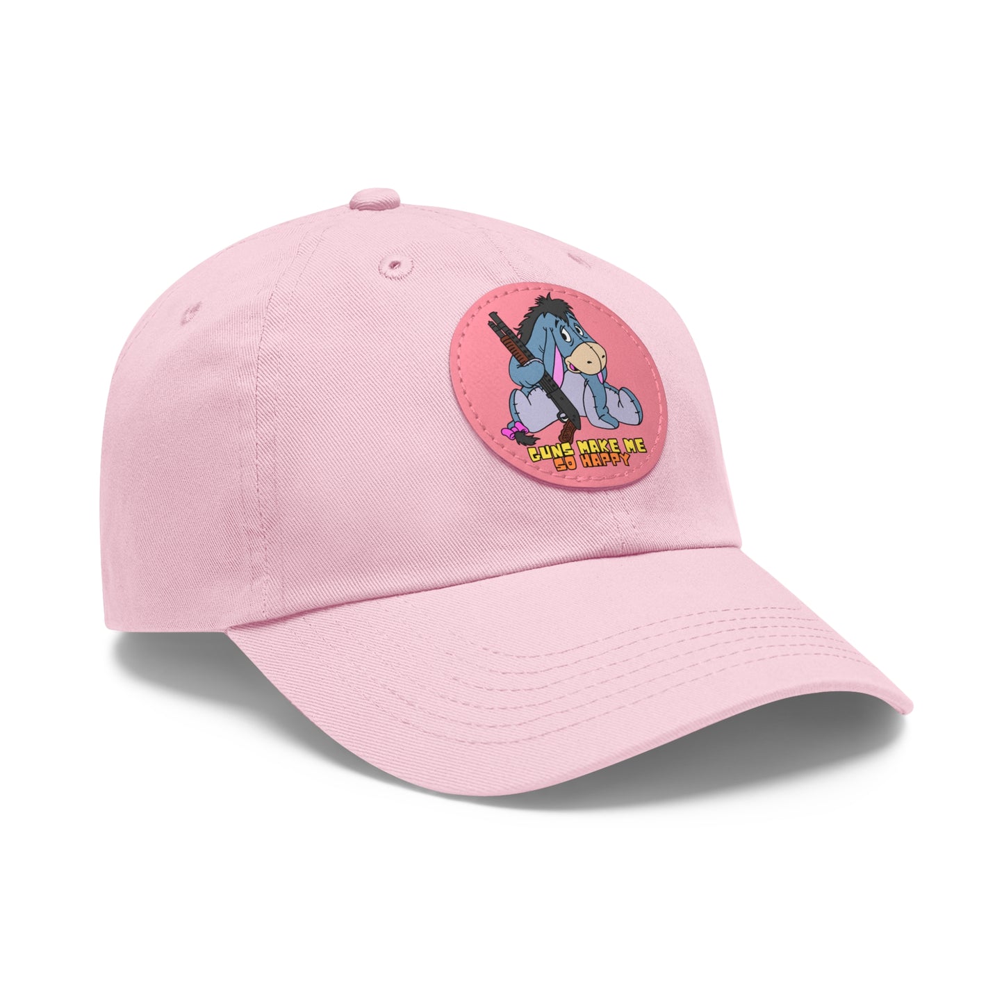 Happy Eeyore! Dad Hat with Leather Patch (Round)