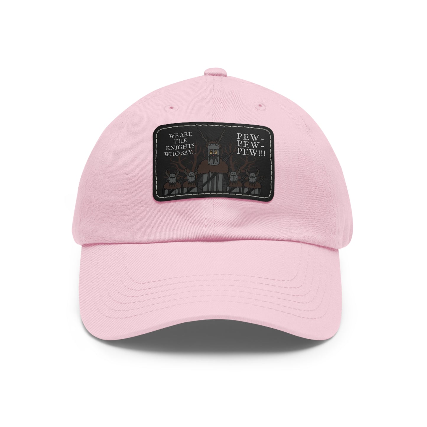 Knights of Pew! Dad Hat with Leather Patch (Rectangle)