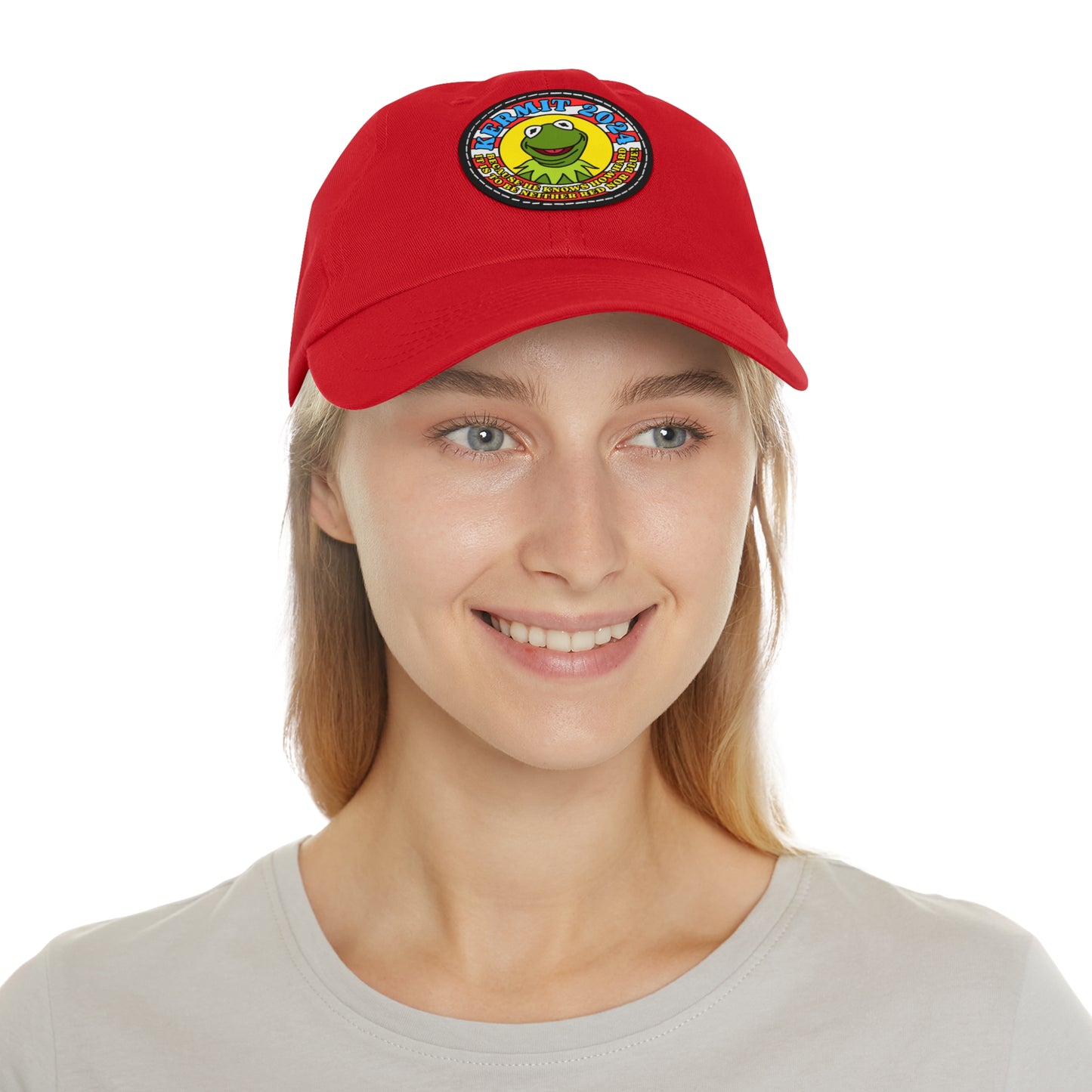 KERMIT 2024! Dad Hat with Leather Patch (Round)