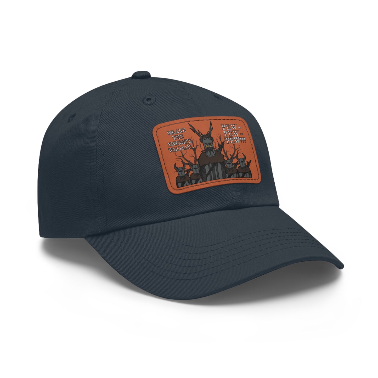 Knights of Pew! Dad Hat with Leather Patch (Rectangle)