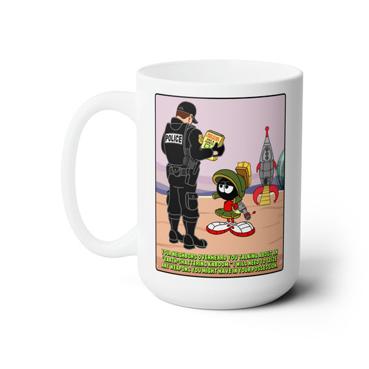 red Flagged & Green Ceramic Mug 15oz