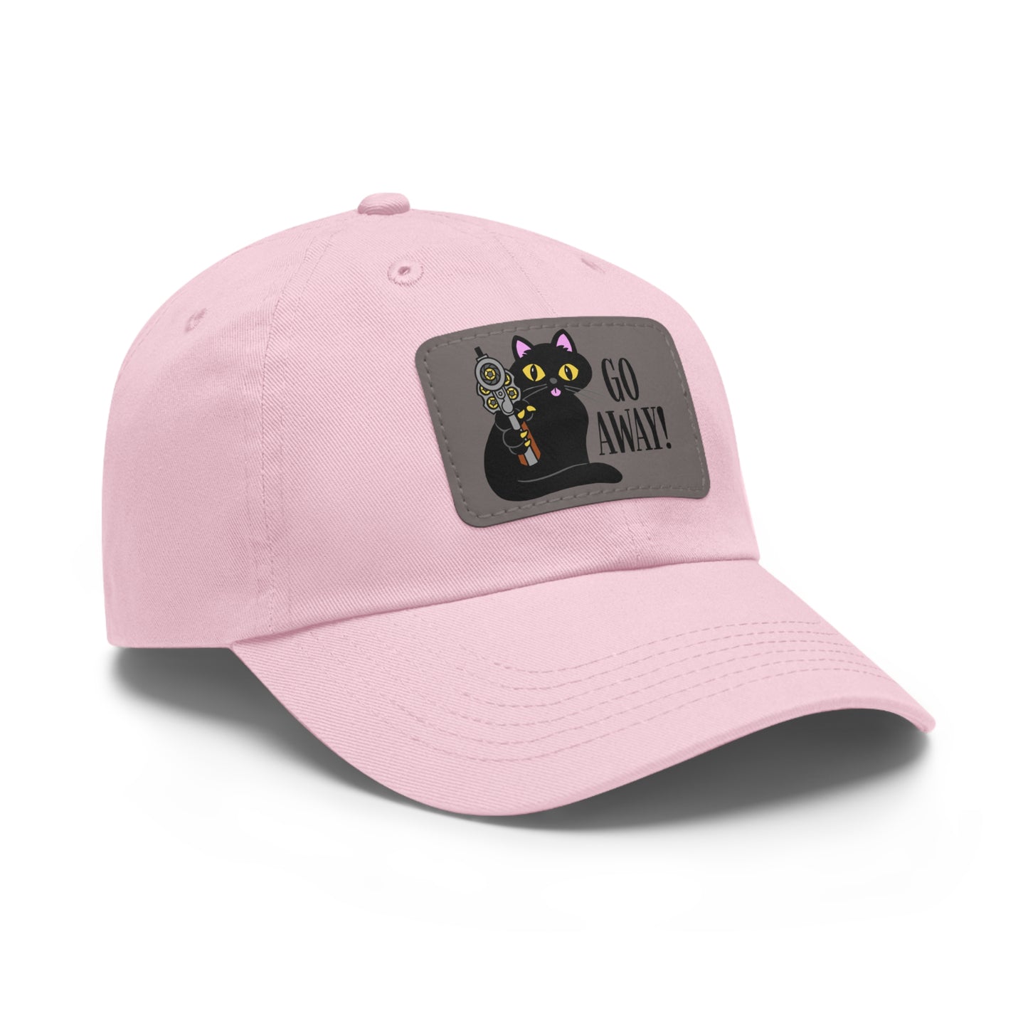 Go Away! Dad Hat with Leather Patch (Rectangle)
