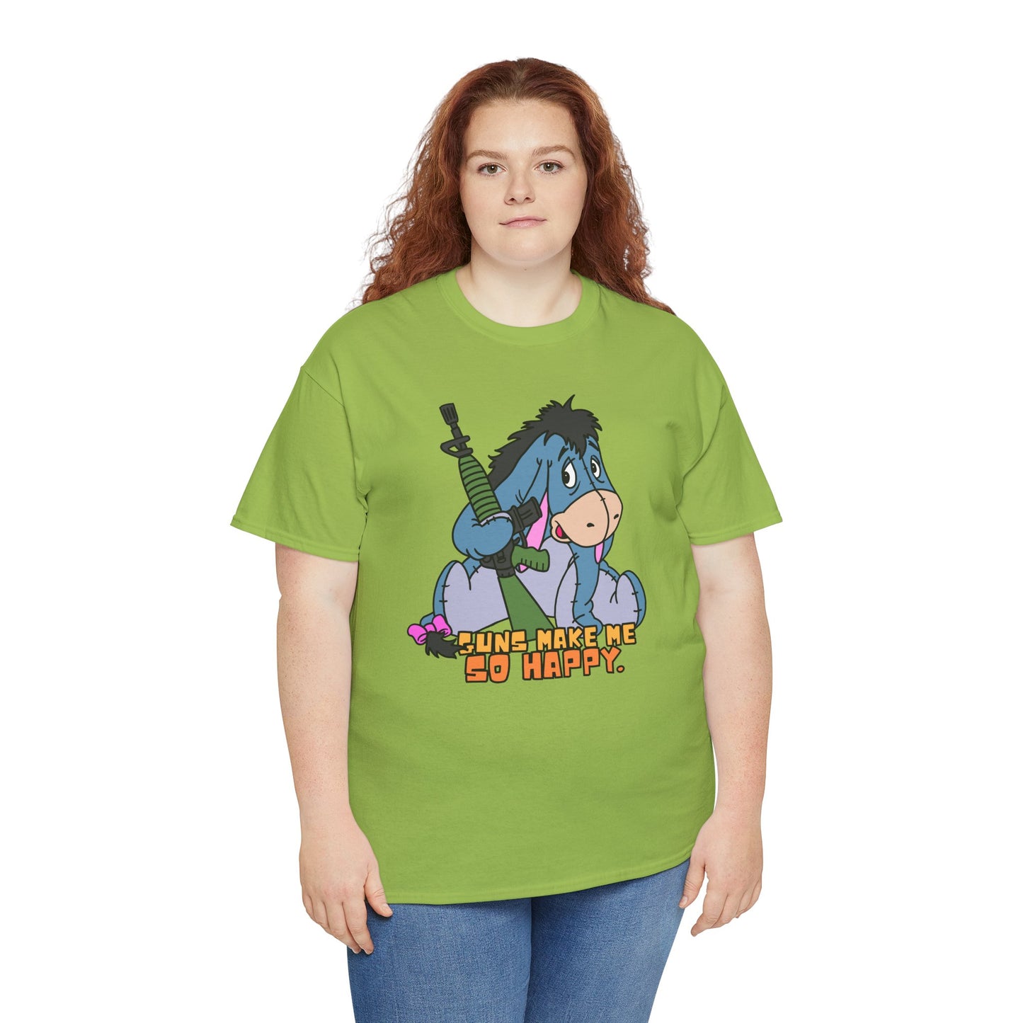 Eeyore Guns Make Me So Happy! Unisex Heavy Cotton Tee