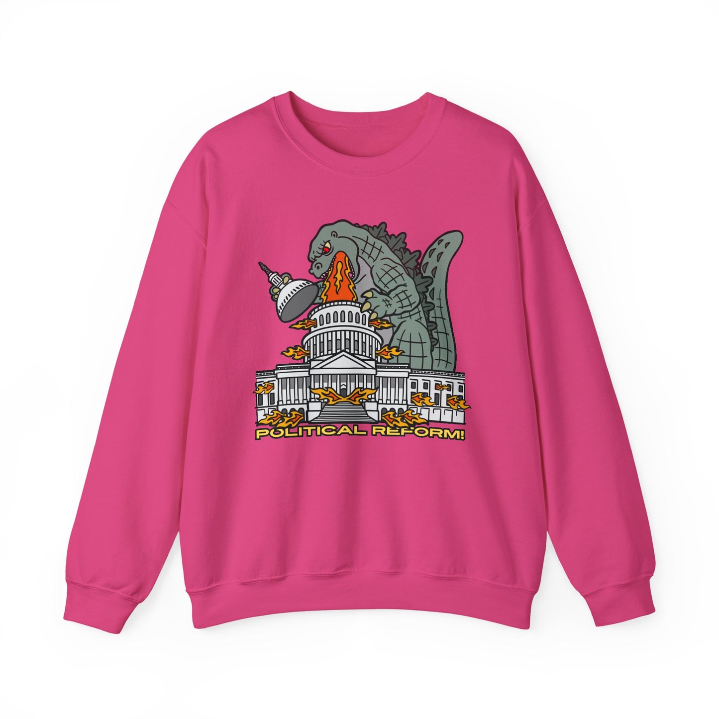Godzilla Political Reform Sweatshirt | Unisex Heavy Blend Crewneck