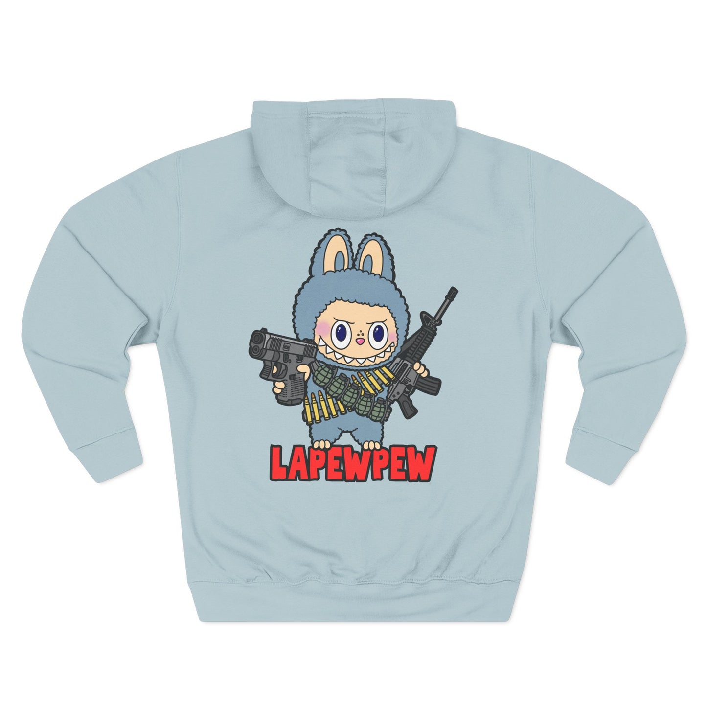 Lapewpew! Three-Panel Fleece Hoodie (Backside Print)