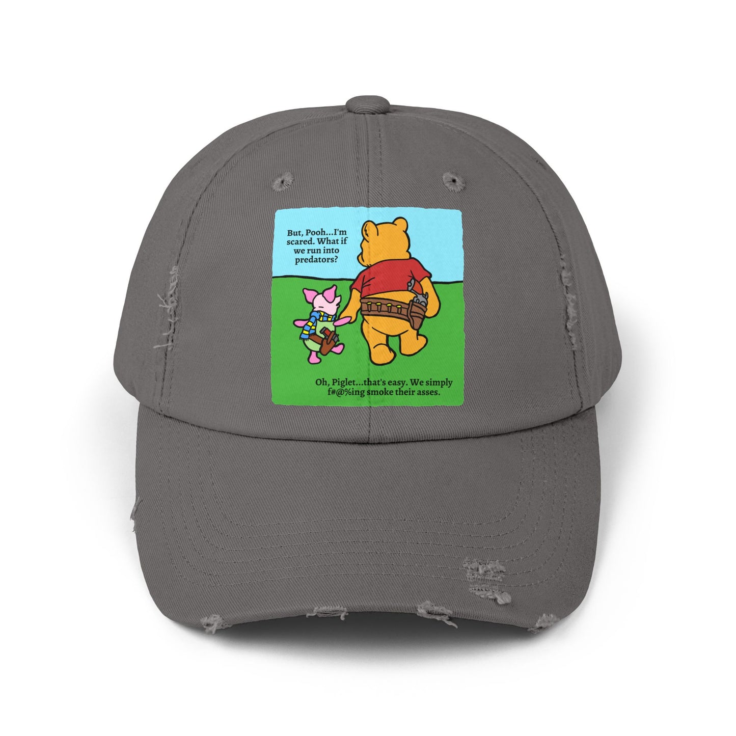 Pew & Piglet! Unisex Distressed Cap