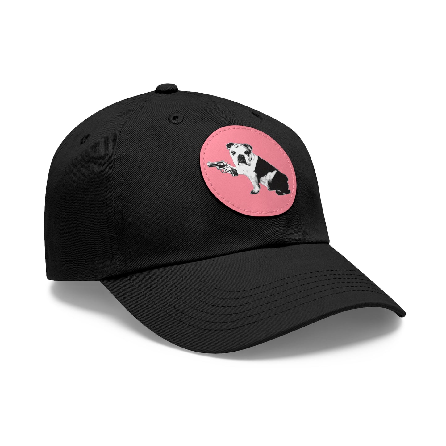 Mavis (Bullpup) Dad Hat with Leather Patch (Round)