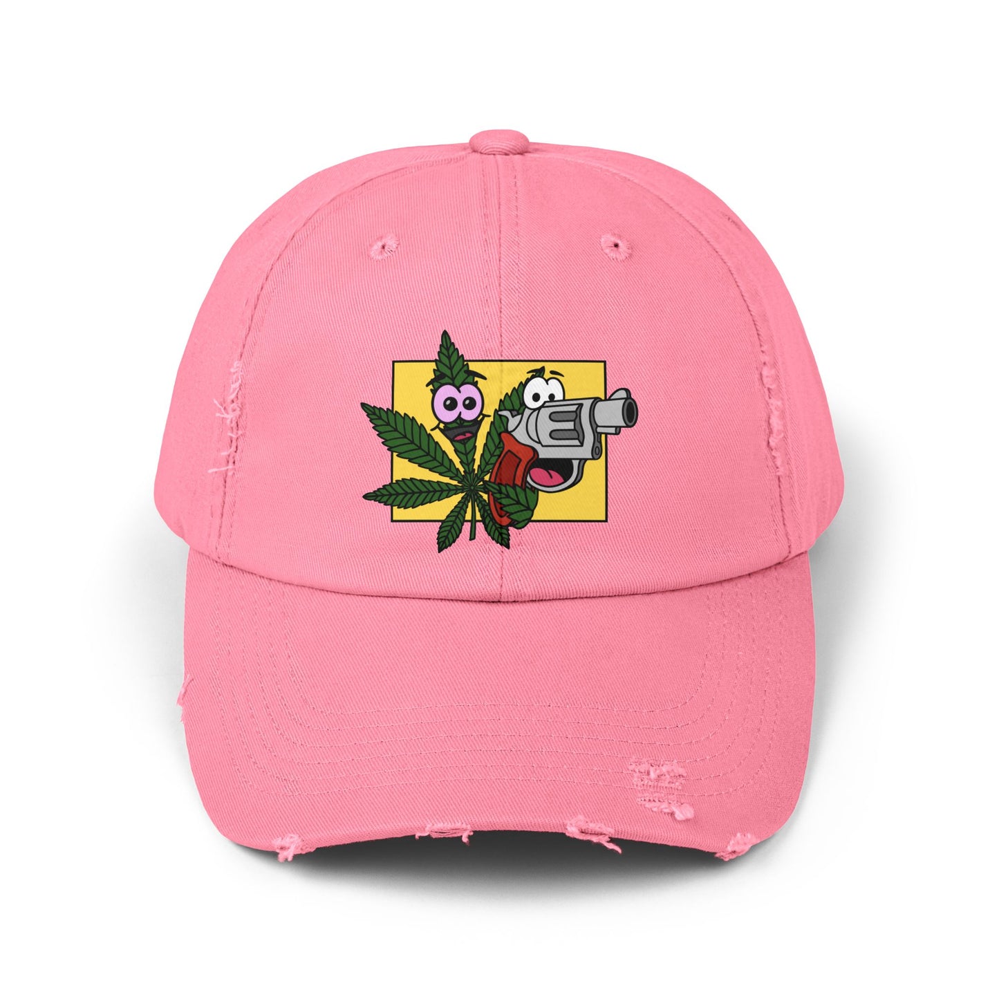 Weed & Guns! Unisex Distressed Cap