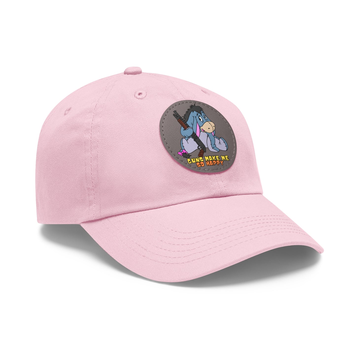Happy Eeyore! Dad Hat with Leather Patch (Round)