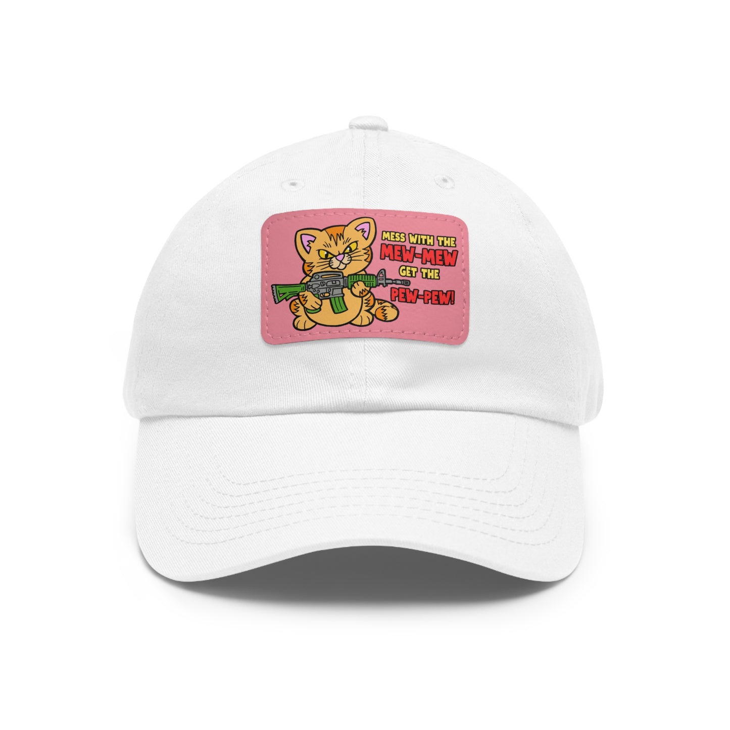 Mew-Mew/Pew-Pew! Dad Hat with Leather Patch (Rectangle)