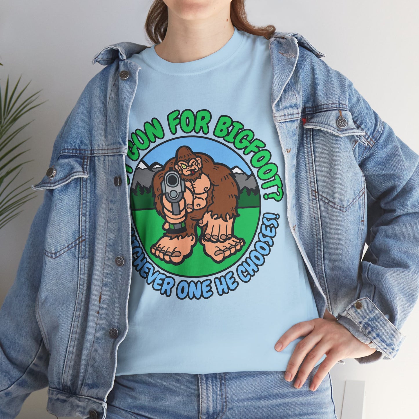 Best Gun for Bigfoot! Unisex Heavy Cotton Tee