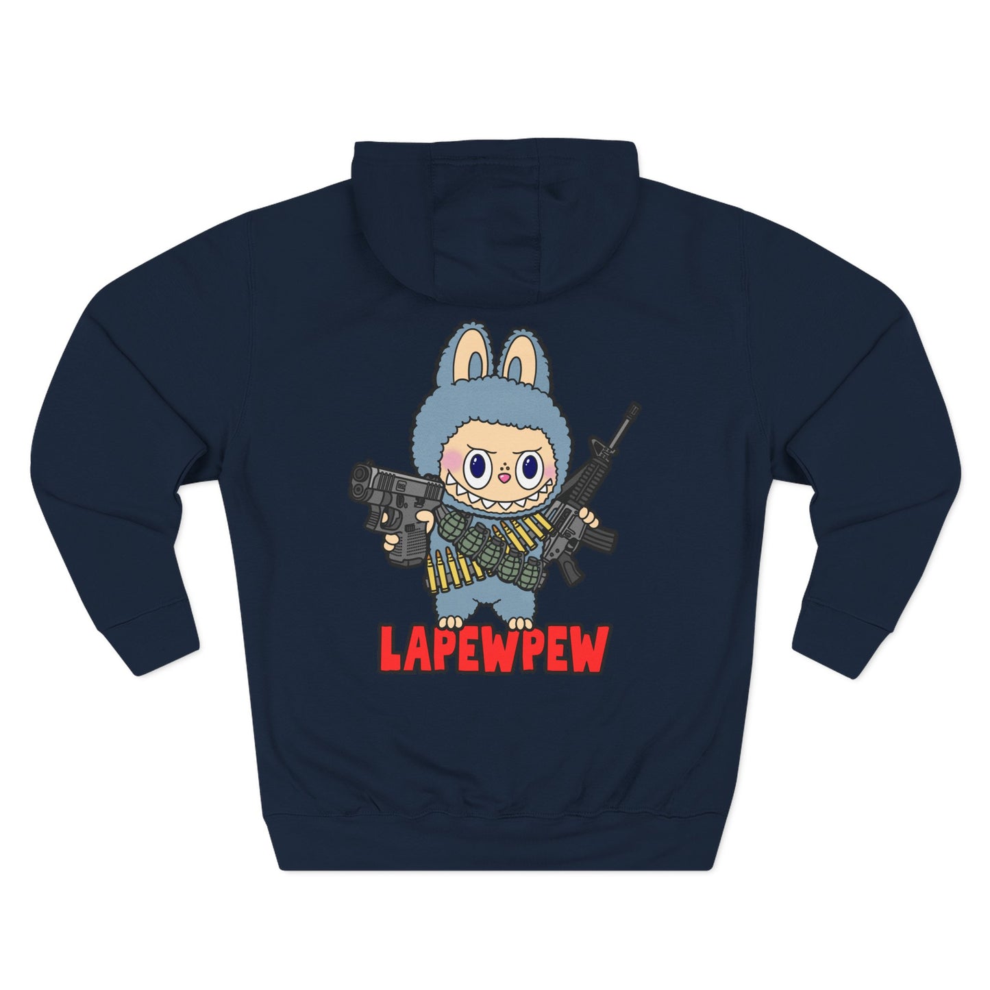 Lapewpew! Three-Panel Fleece Hoodie (Backside Print)