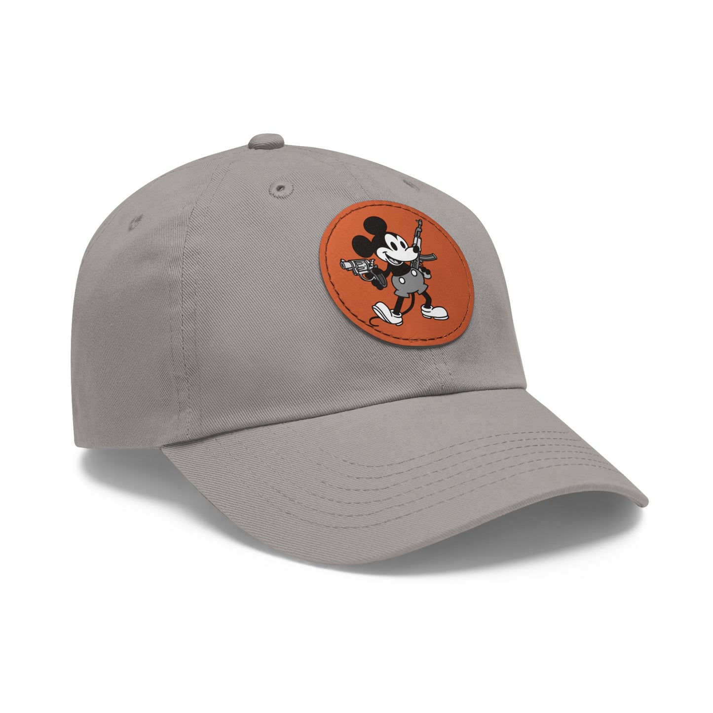 Mouse Guns! Dad Hat with Leather Patch (Round)