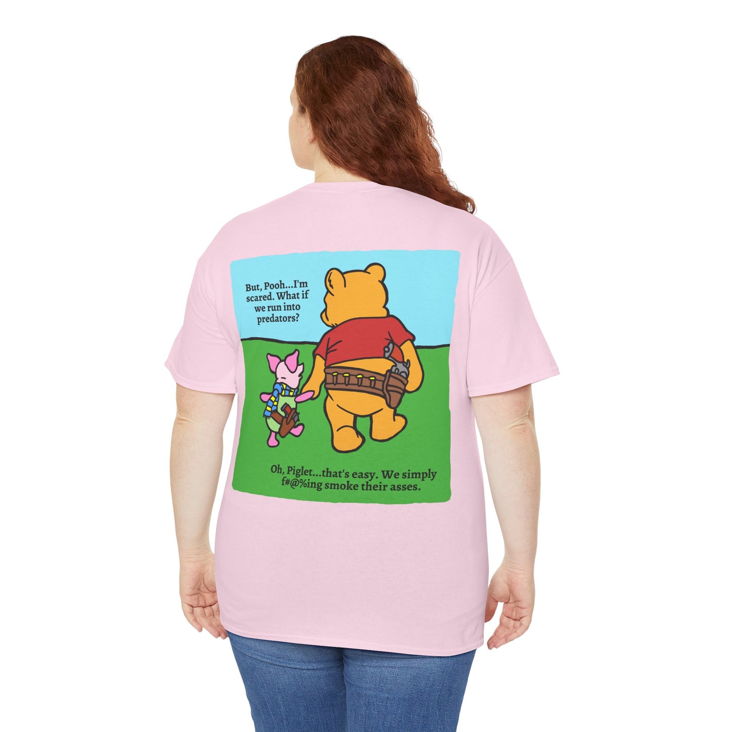Pew & Piglet! (backside print) Unisex Heavy Cotton Tee