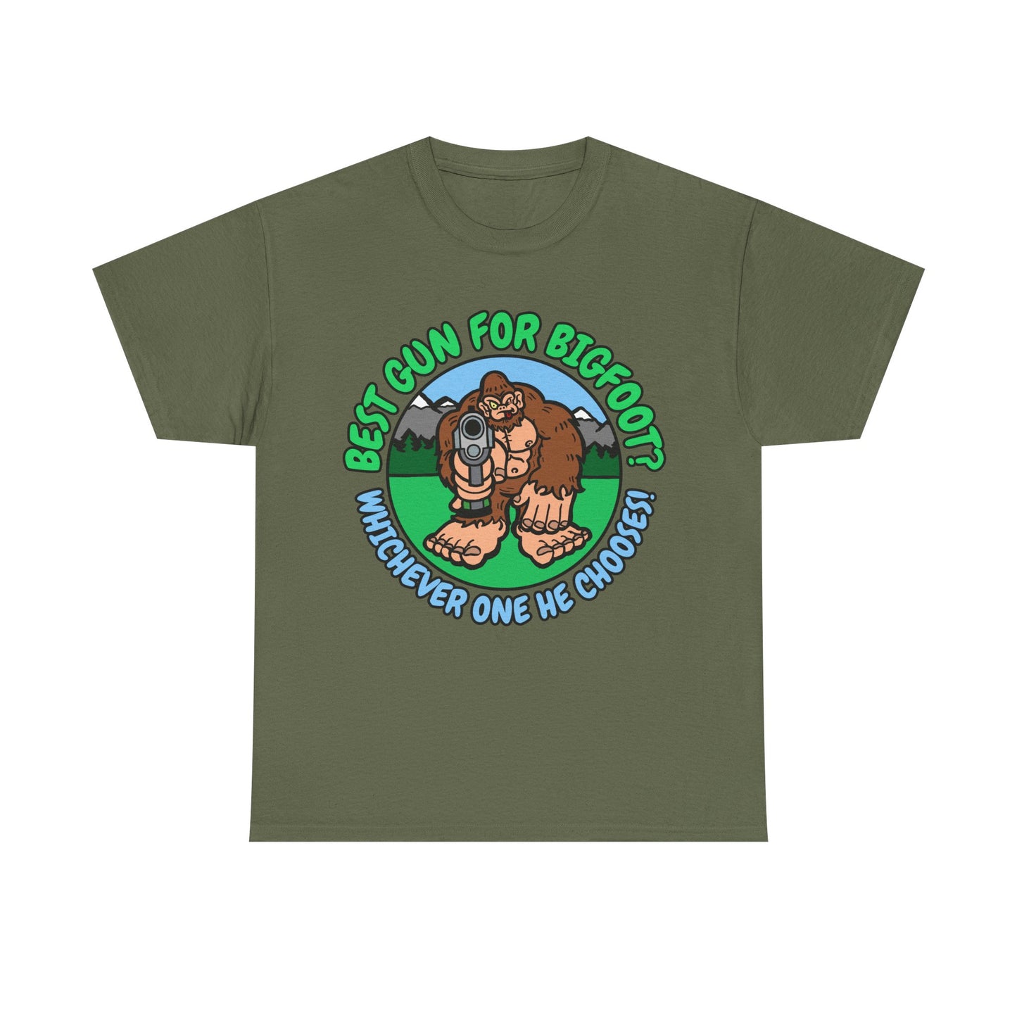 Best Gun for Bigfoot! Unisex Heavy Cotton Tee