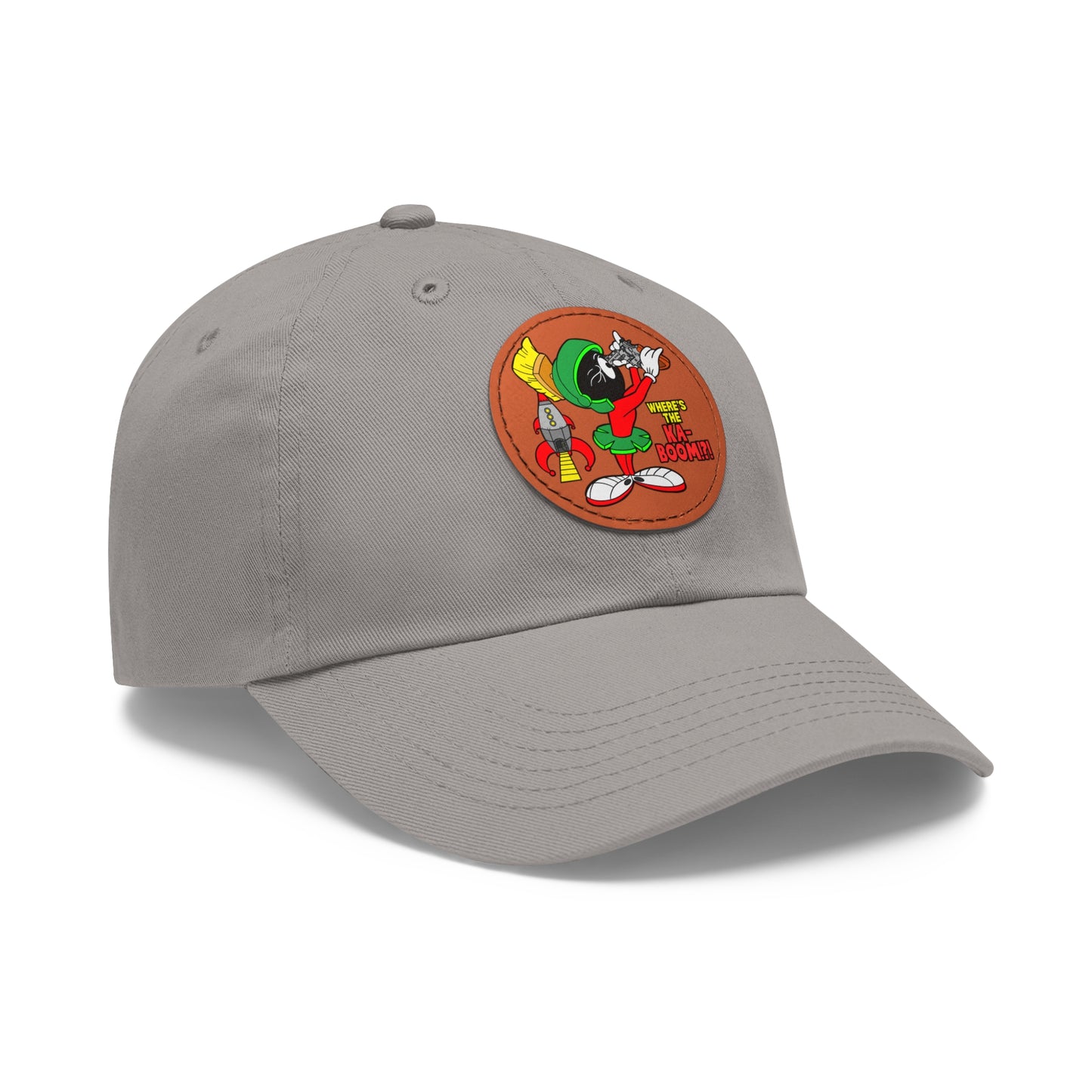 Where's the KA-BOOM!?! Dad Hat with Leather Patch (Round)