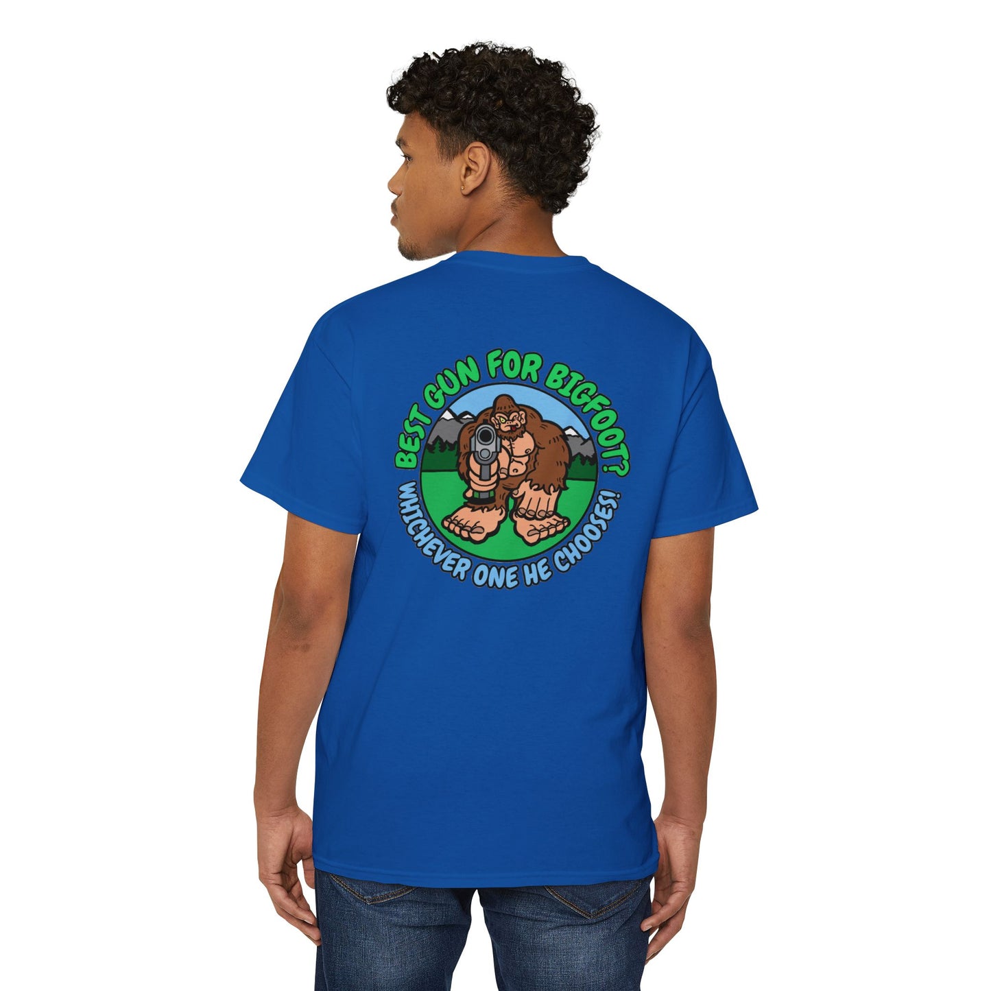 Best Gun for Bigfoot! - Unisex Heavy Cotton Pocket Tee