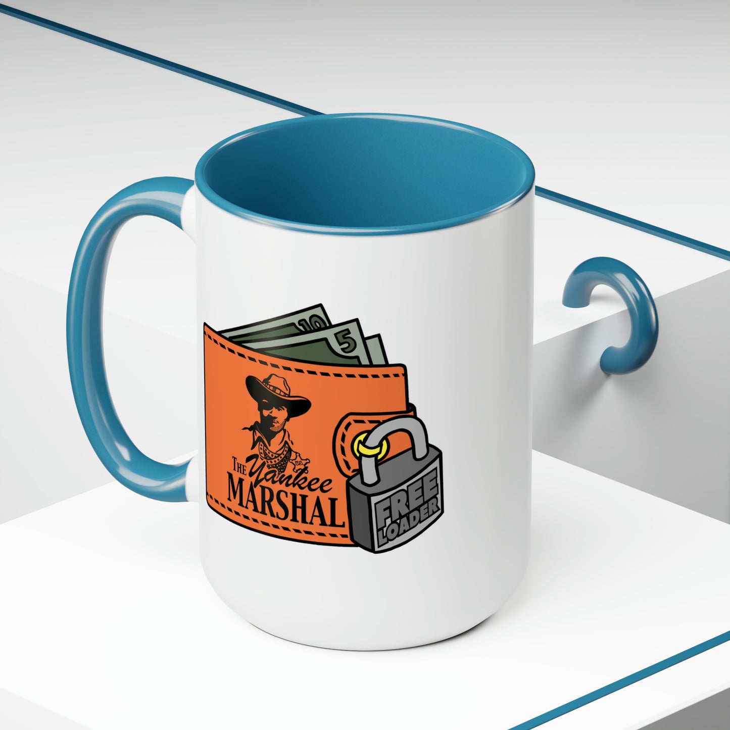 Freeloader Two-Tone Coffee Mugs, 15oz