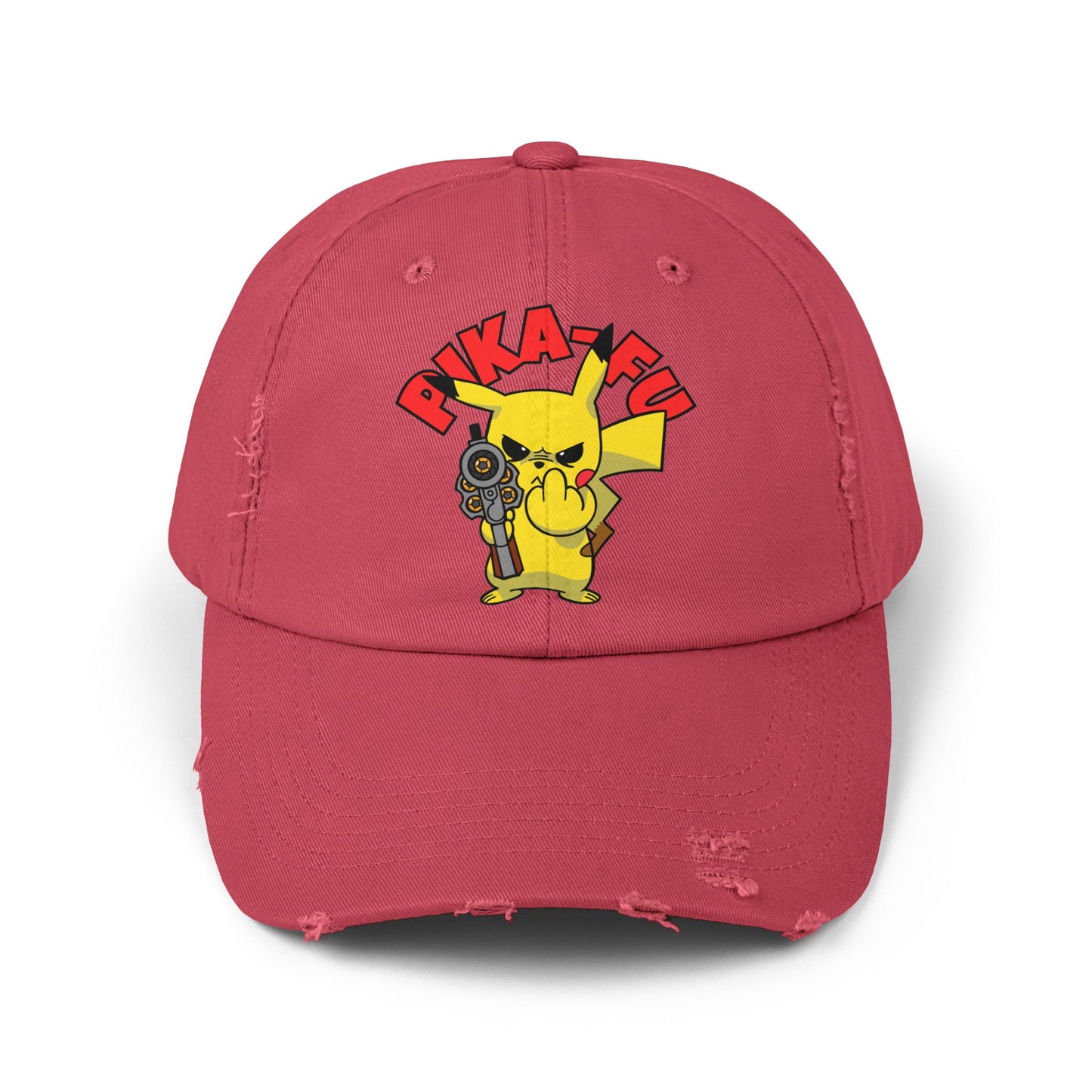 Pika-FU Unisex Distressed Cap