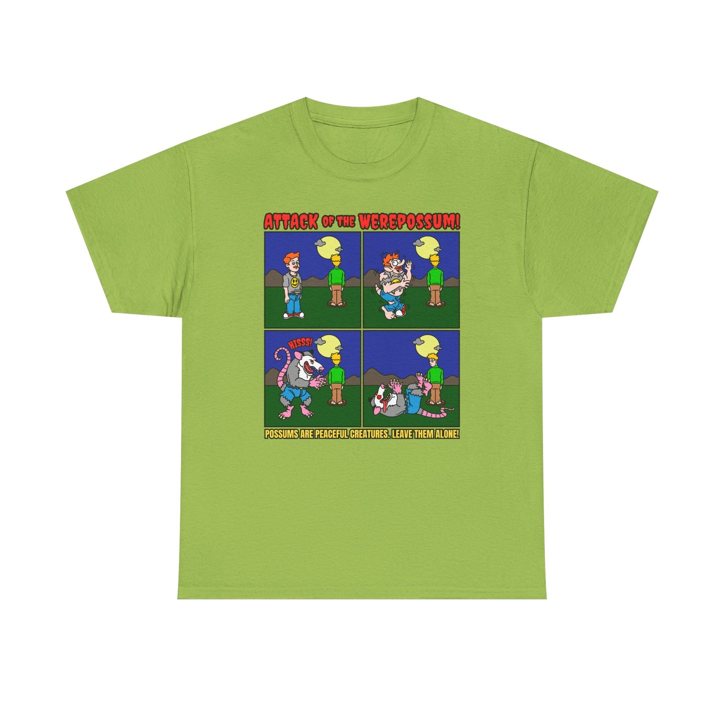 Funny Graphic Tee - Attack of the Werepossum! Unisex Heavy Cotton tee