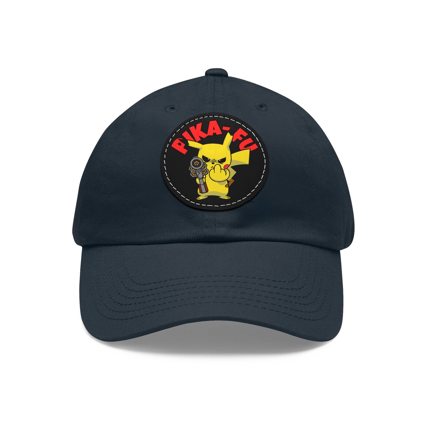 Pika-FU! Dad Hat with Leather Patch (Round)