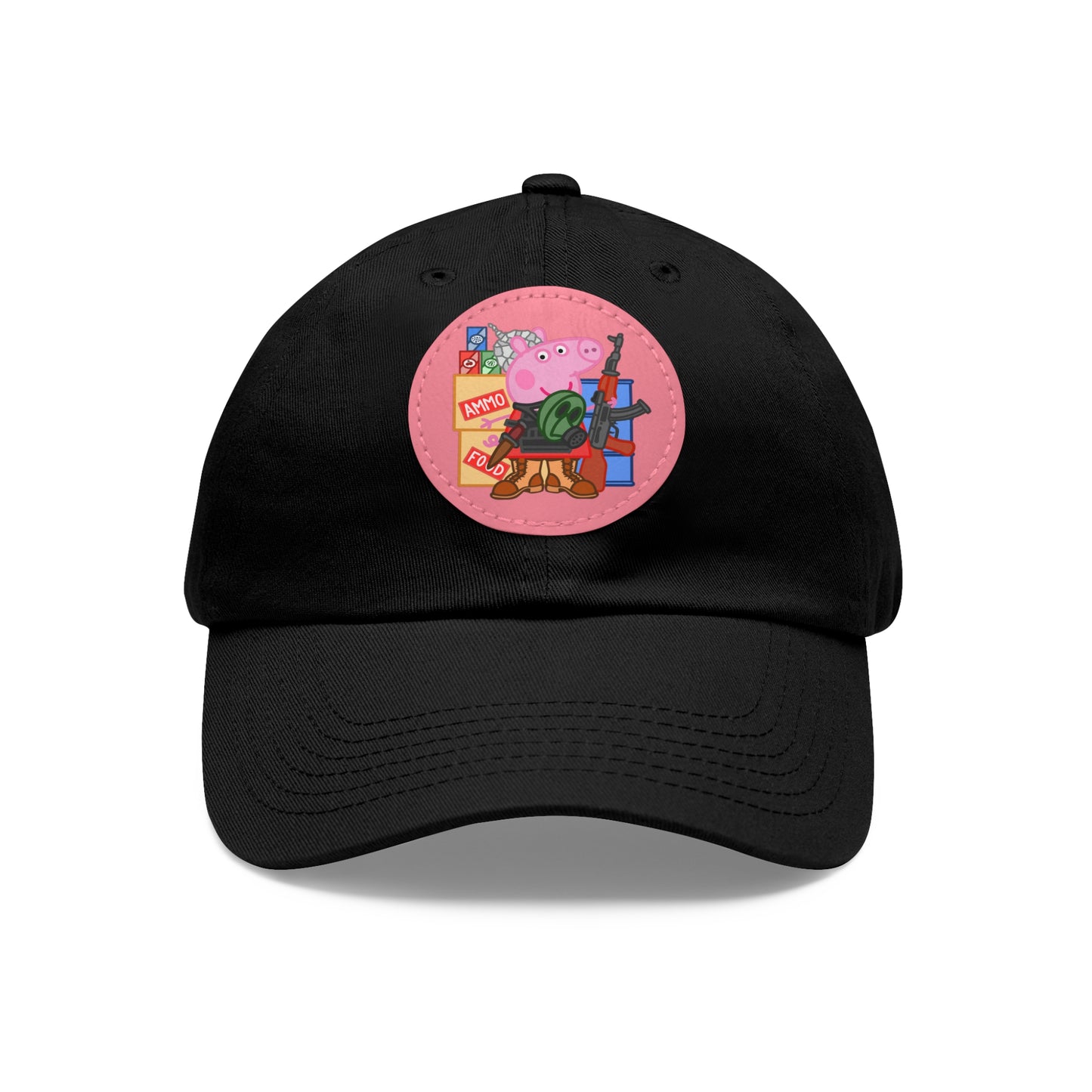 Preppa' Pig! Dad Hat with Leather Patch (Round)