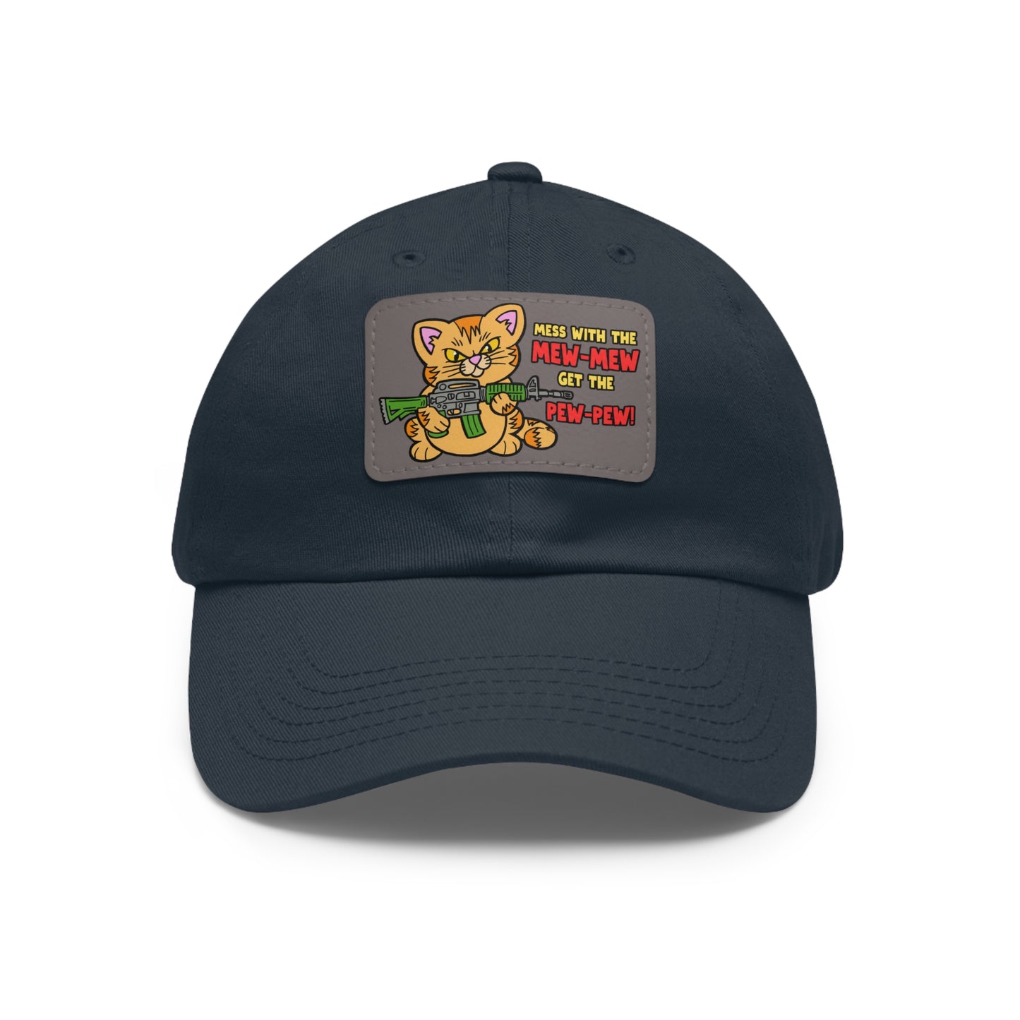 Mew-Mew/Pew-Pew! Dad Hat with Leather Patch (Rectangle)