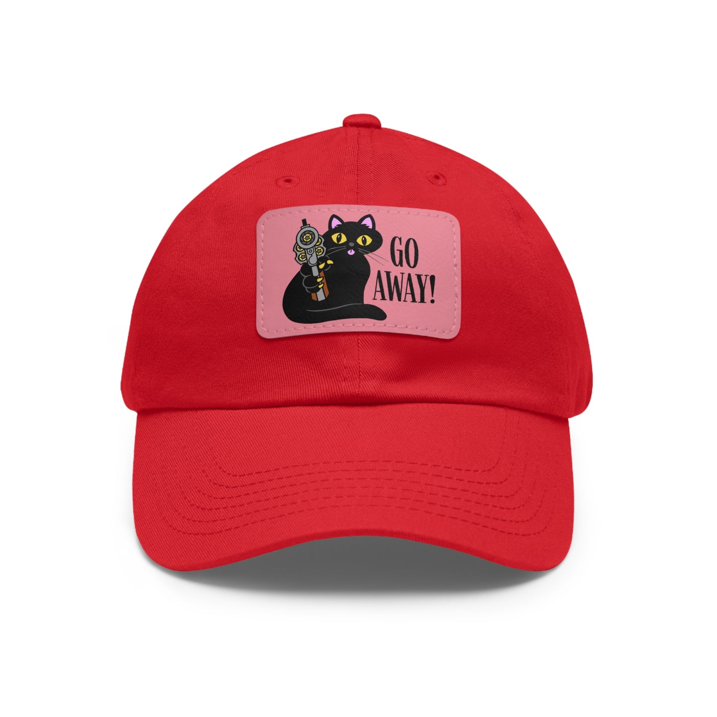 Go Away! Dad Hat with Leather Patch (Rectangle)