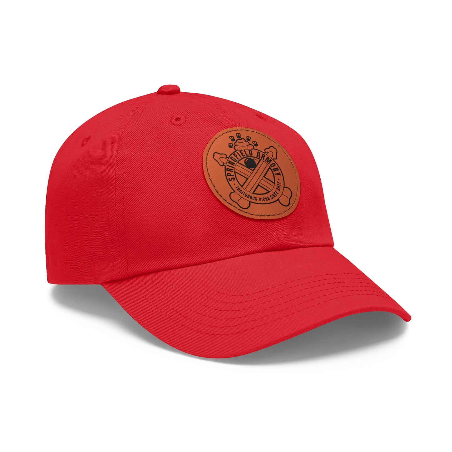 Springfield Dicks! Dad Hat with Leather Patch (Round)