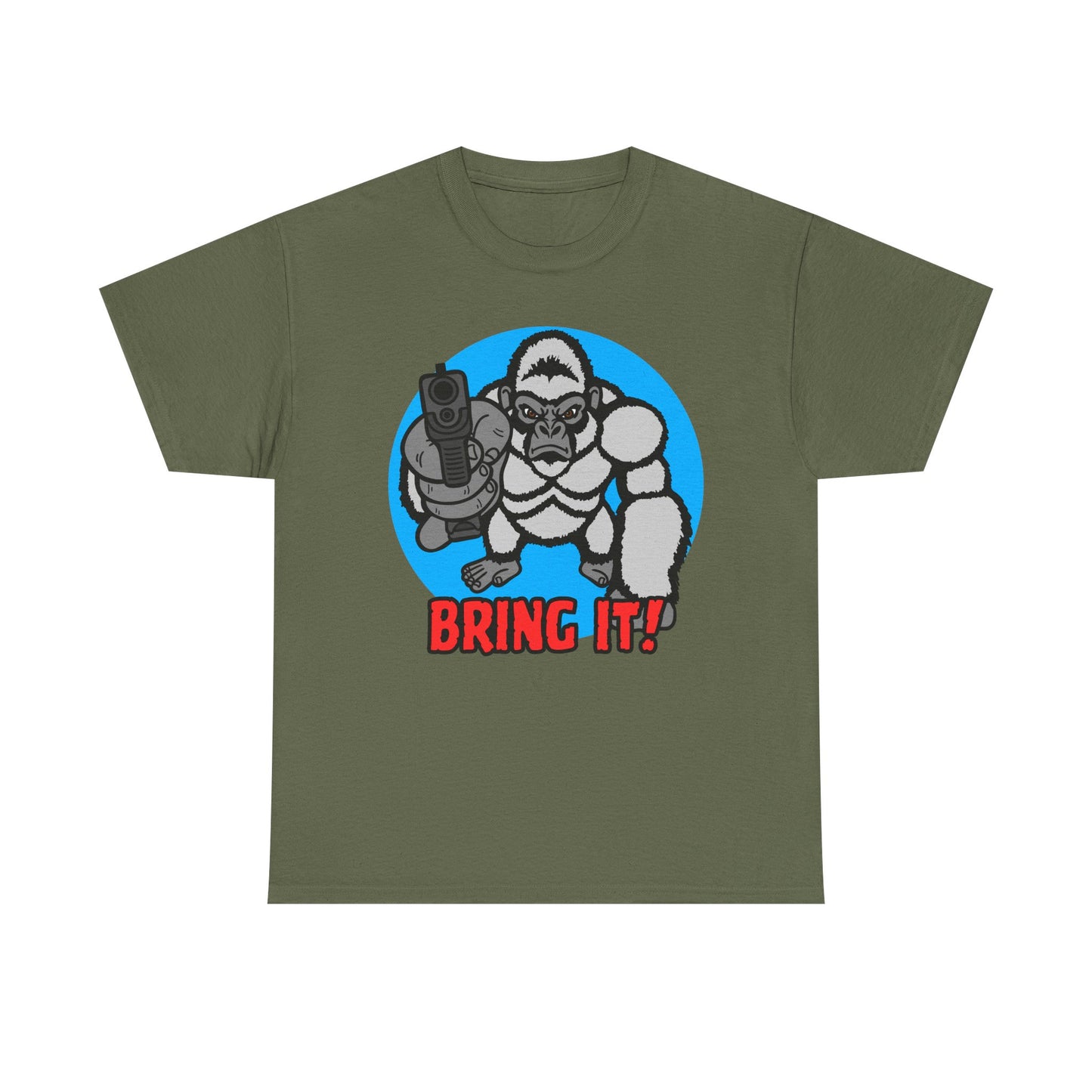 Gorilla with a Glock! Unisex Heavy Cotton Tee (Funny Gorilla)