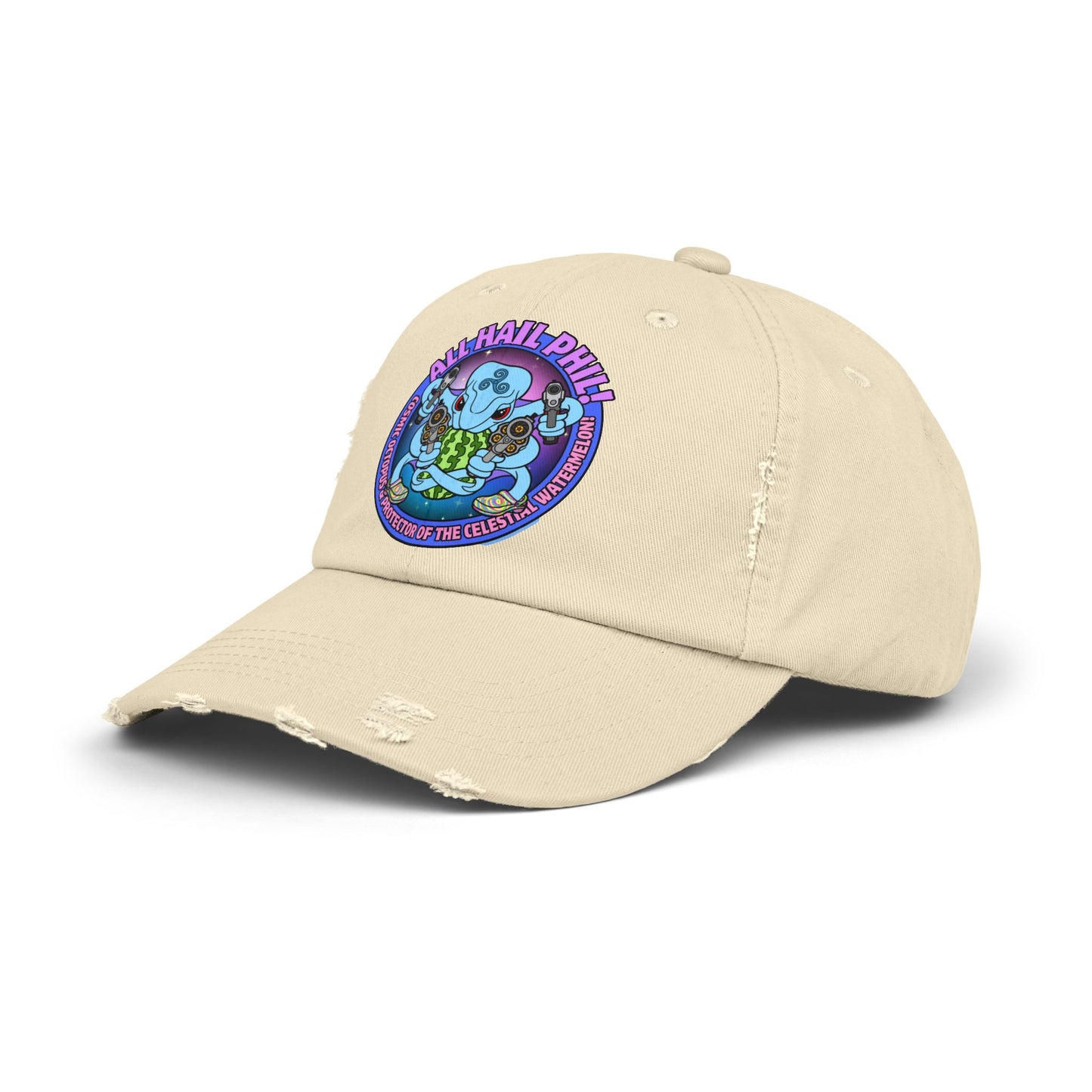 Cosmic Octopus! Unisex Distressed Cap