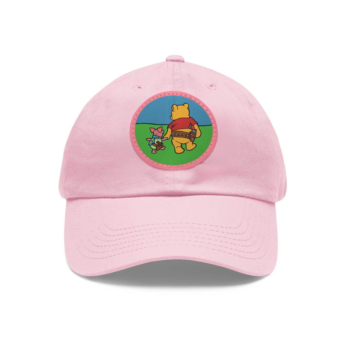 Pew & Piglet! Dad Hat with Leather Patch (Round)