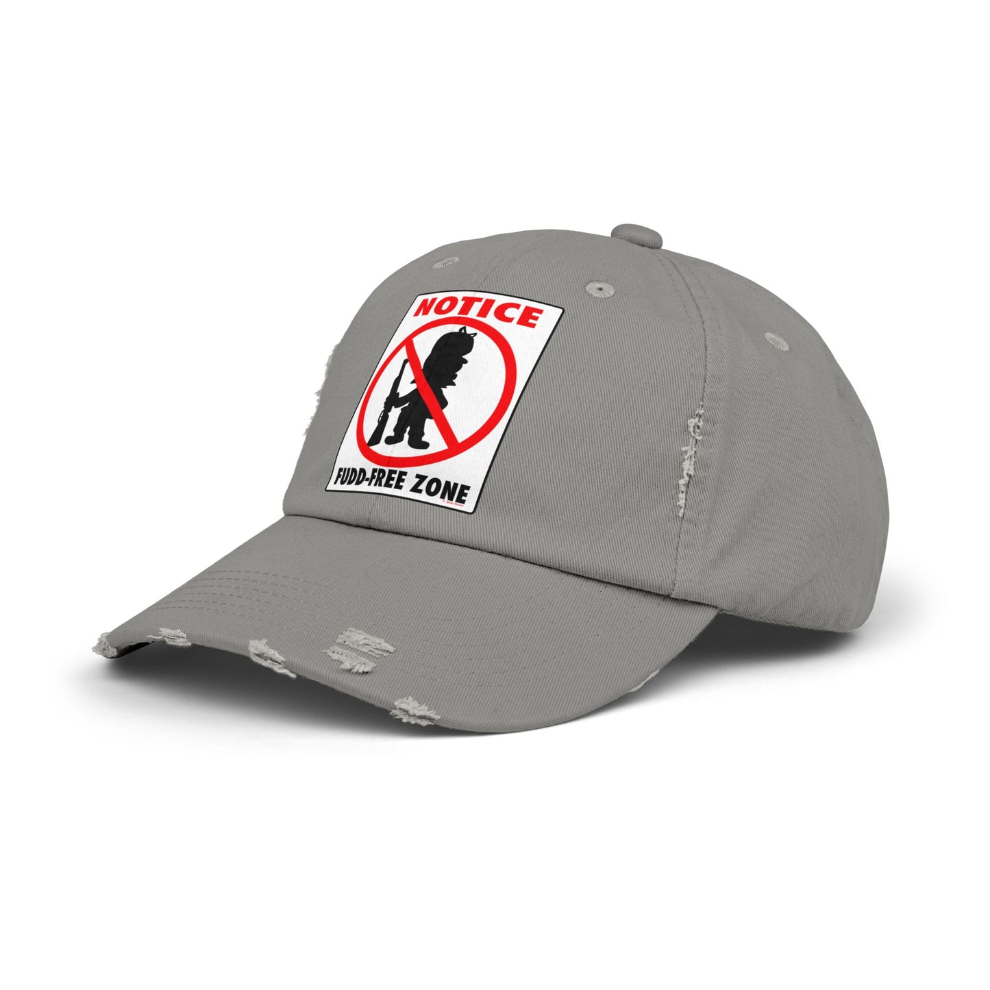 Fudd Free Zone! Unisex Distressed Cap