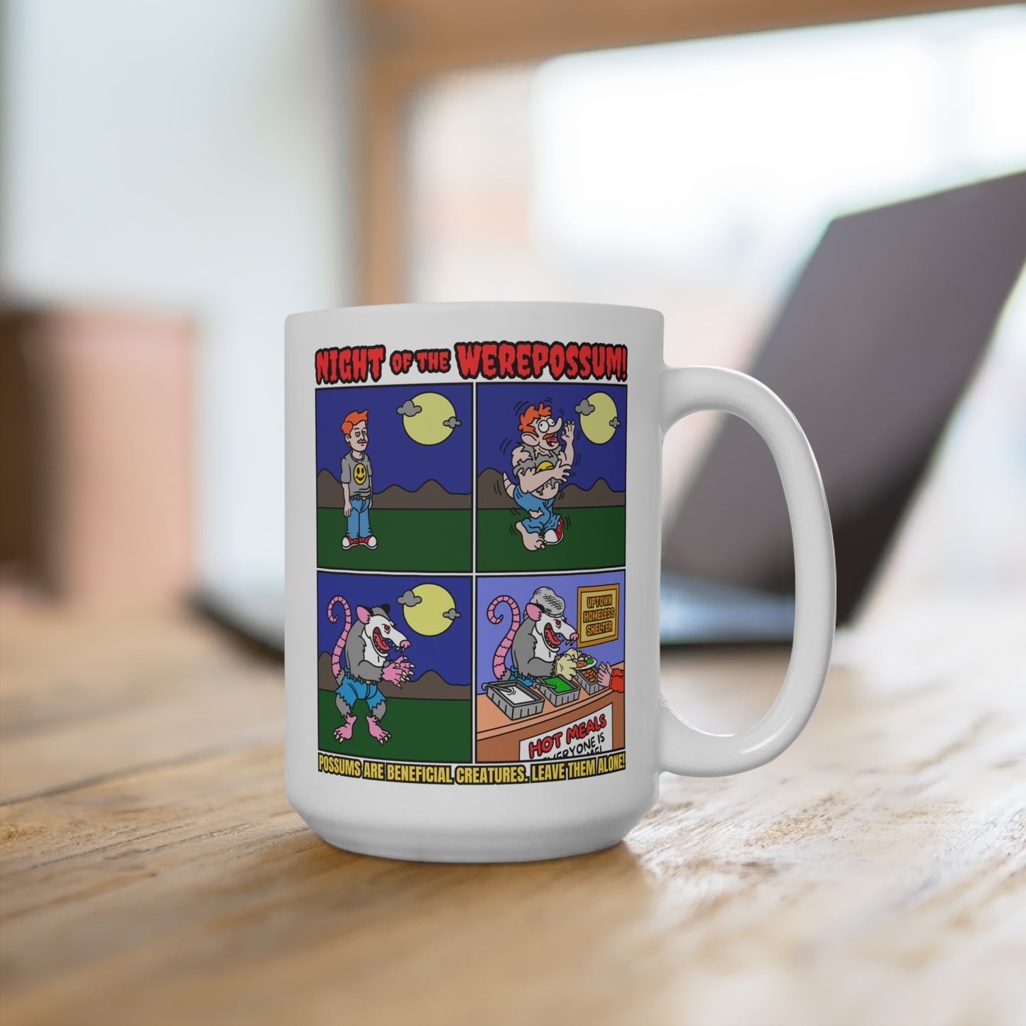 Night of the Werepossum 15oz Humor Mug - Fun Gift for Animal Lovers