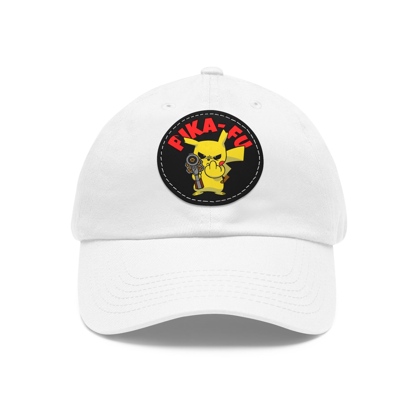 Pika-FU! Dad Hat with Leather Patch (Round)