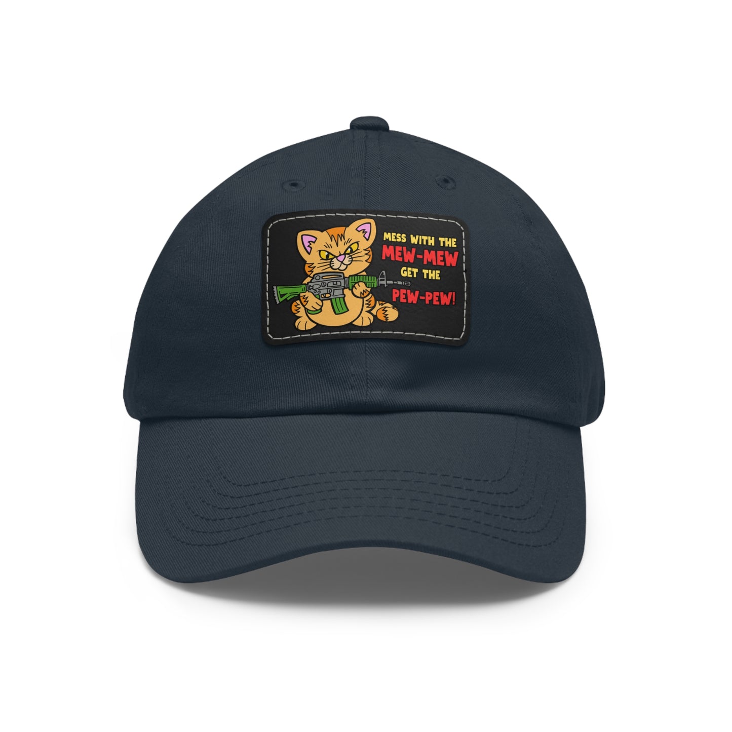Mew-Mew/Pew-Pew! Dad Hat with Leather Patch (Rectangle)