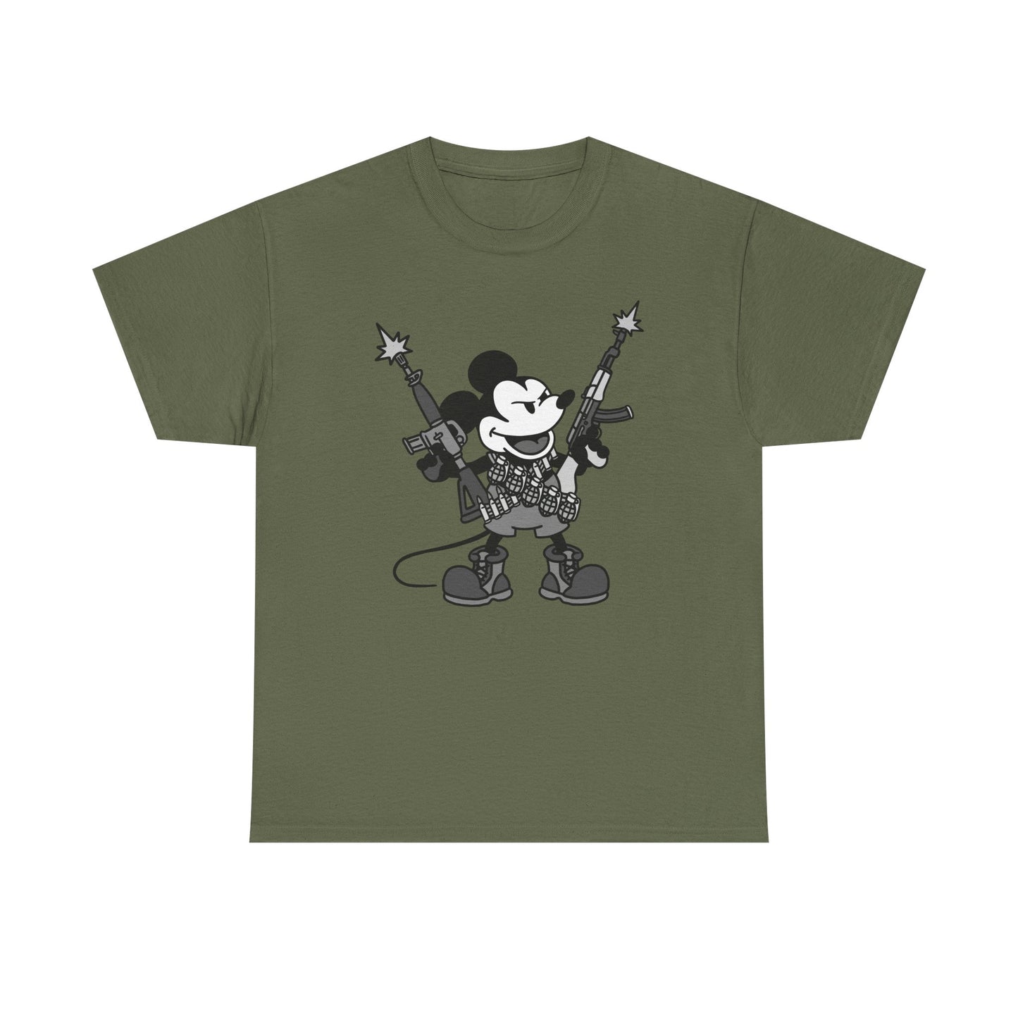 Mickey Mouse Armed Graphic Tee - Unisex Cotton T-Shirt