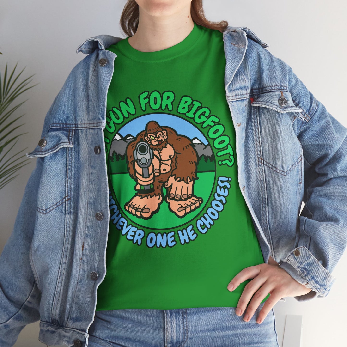 Best Gun for Bigfoot! Unisex Heavy Cotton Tee