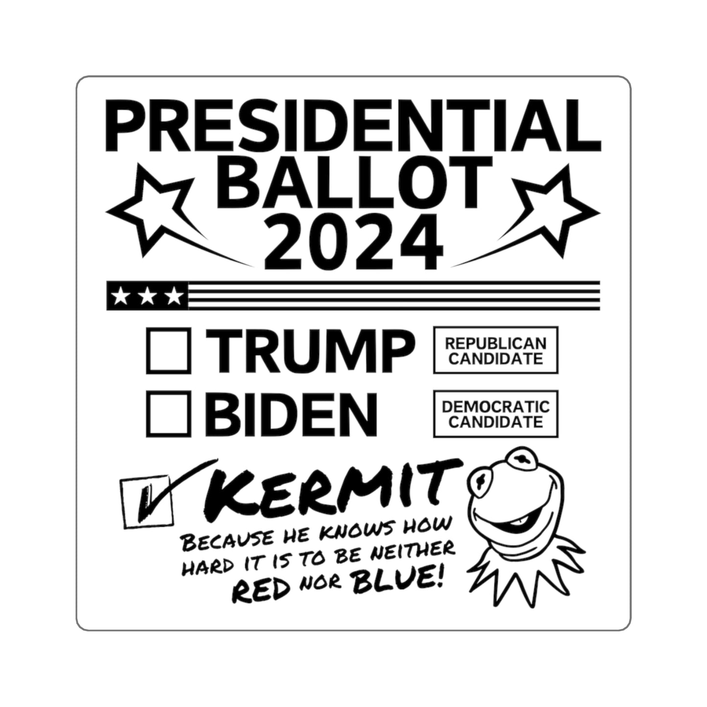 2024 Ballot! Square Stickers