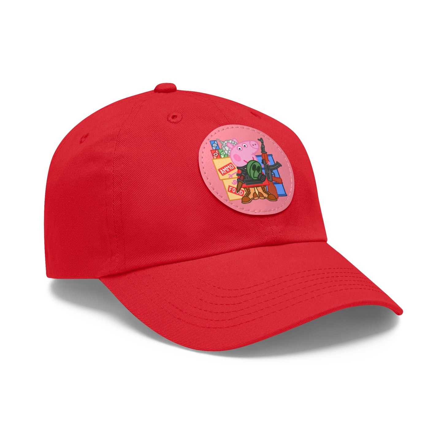 Preppa' Pig! Dad Hat with Leather Patch (Round)