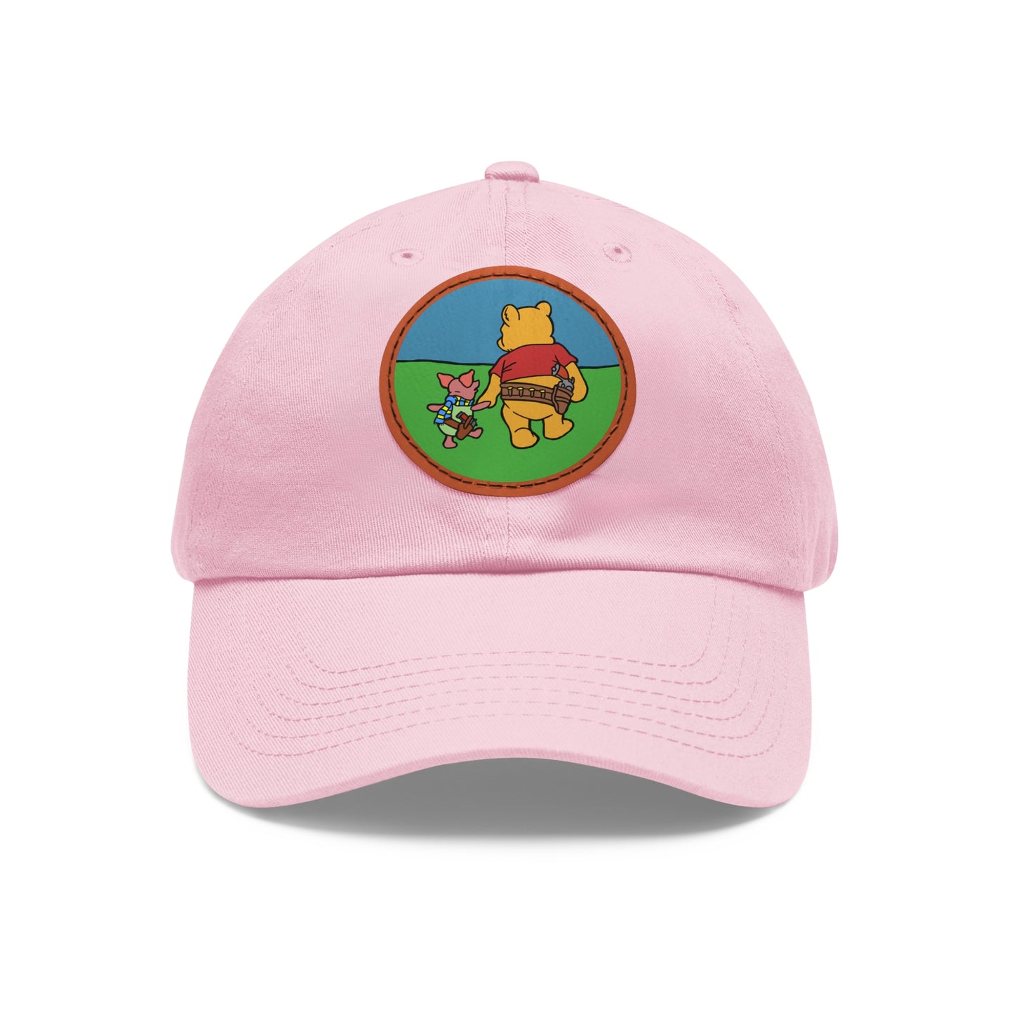 Pew & Piglet! Dad Hat with Leather Patch (Round)