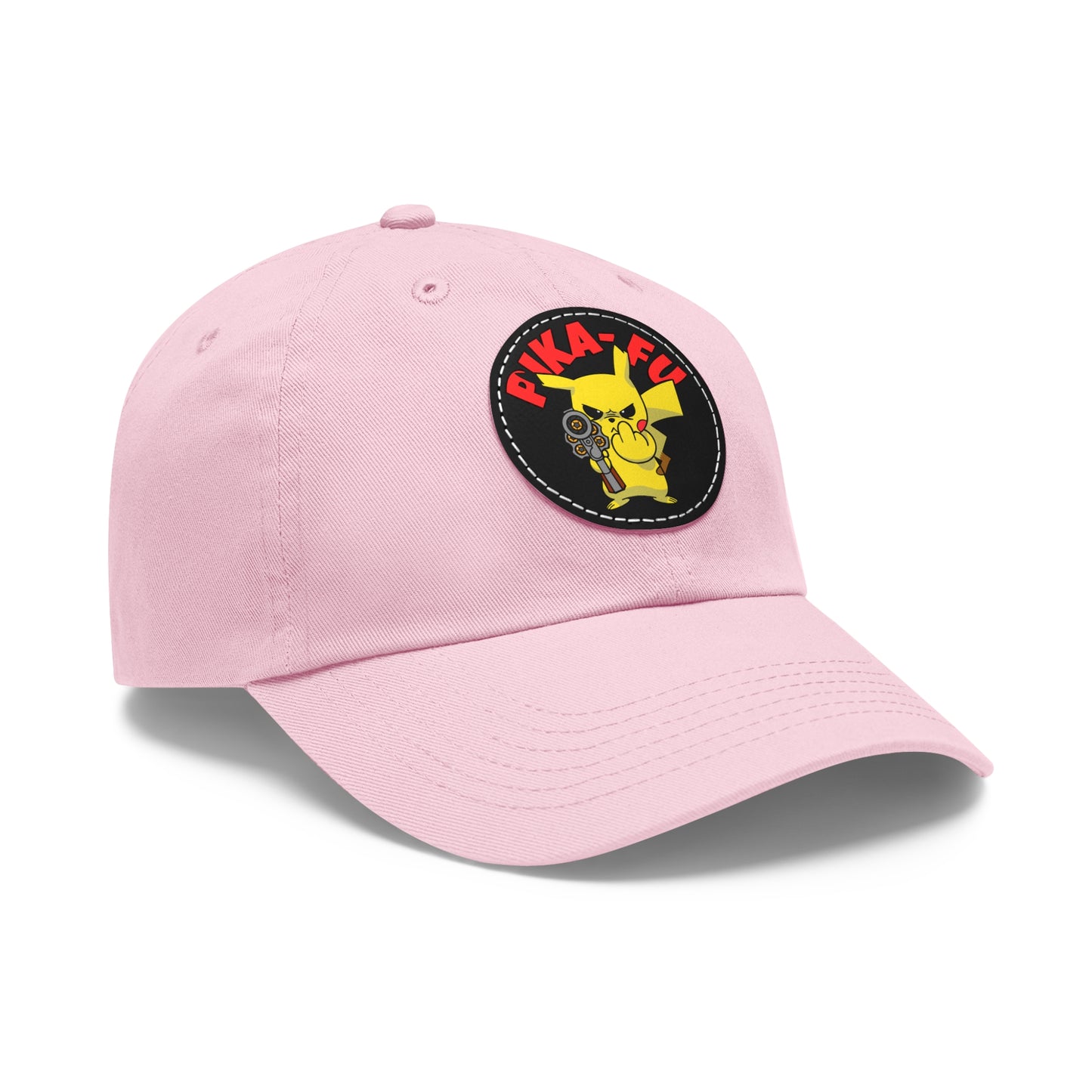 Pika-FU! Dad Hat with Leather Patch (Round)
