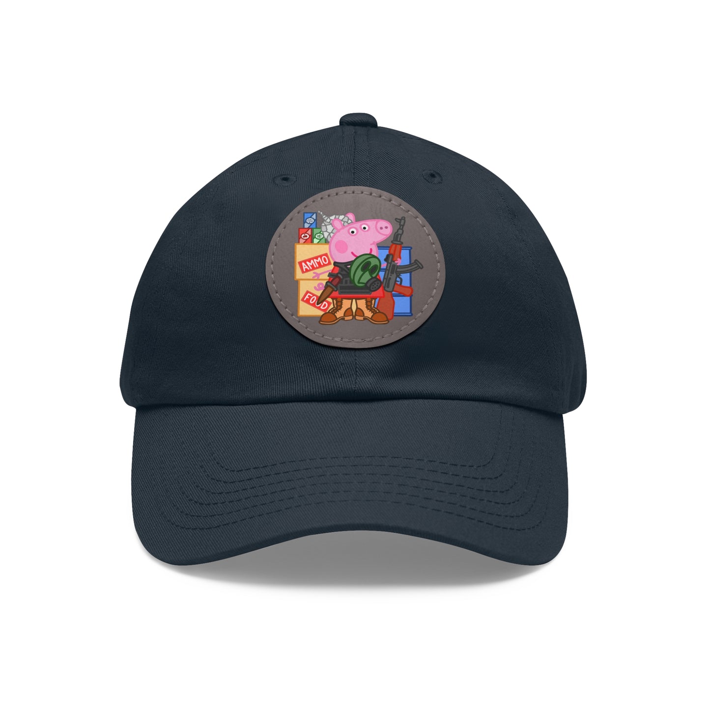 Preppa' Pig! Dad Hat with Leather Patch (Round)