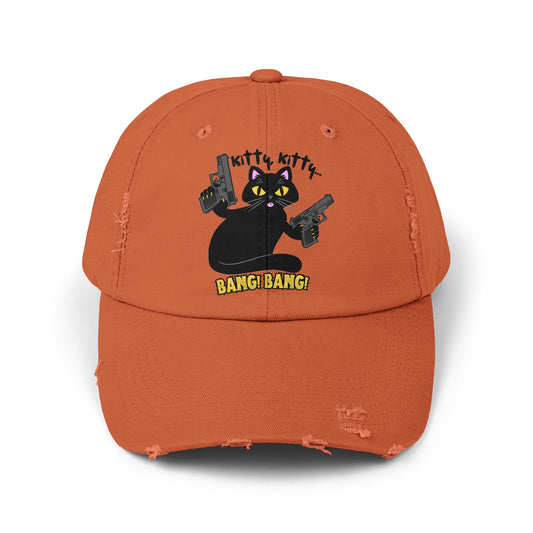 Unisex Distressed Cap - Kitty Kitty Bang Bang!